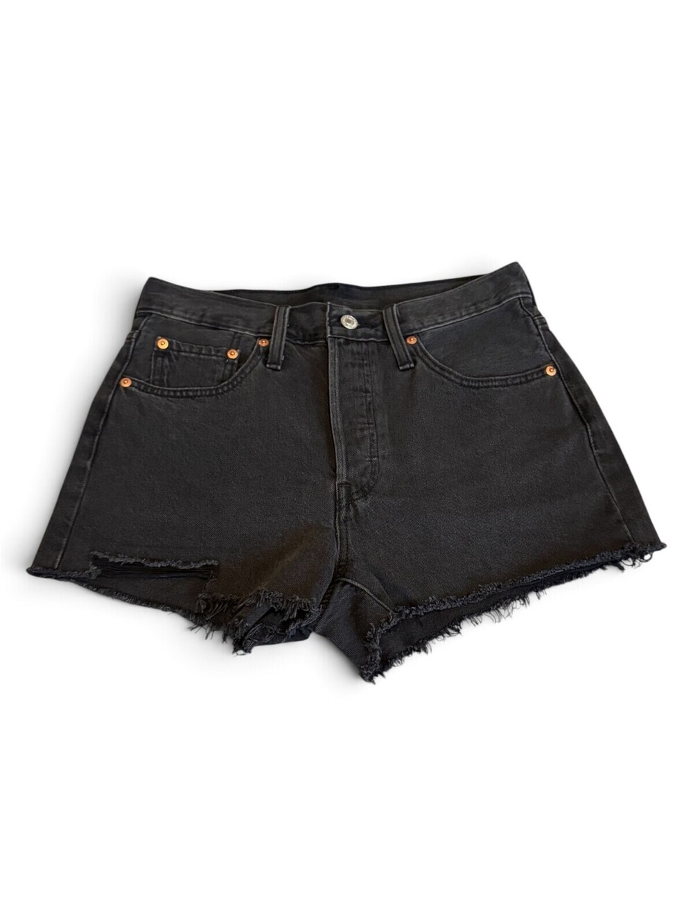 Levi's 501 Button Fly Cut Off Distressed Jean Shorts - 27in Waist